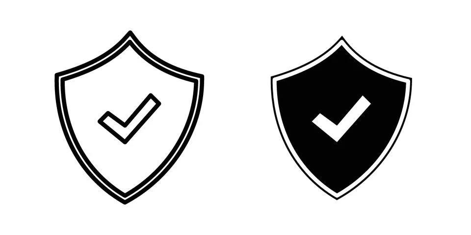 Secure icon vectors. Illustrations in black Stock Illustration