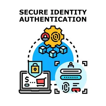 Secure identity authentication protecting digital information access Stock Illustration