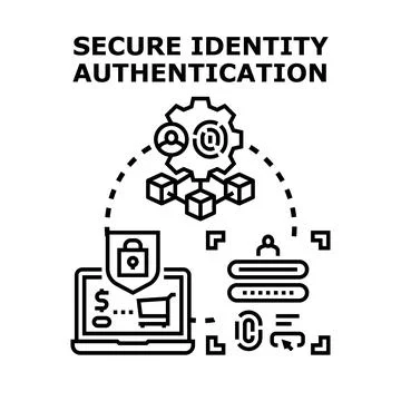 Secure identity authentication protecting digital information access Stock Illustration