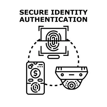 Secure identity authentication system using biometric fingerprint scanner Stock Illustration