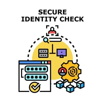 Secure identity check concept for online user authentication Stock Illustration