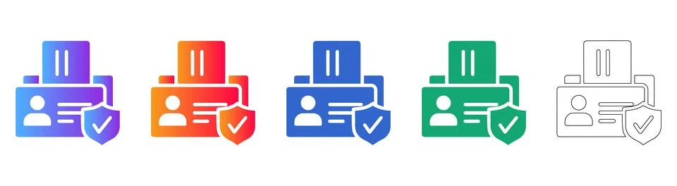 Secure Identity Document Icon Set イラスト素材