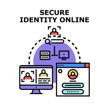 Secure identity online digital protection concept イラスト素材