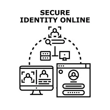 Secure identity online digital protection concept Stock Illustration