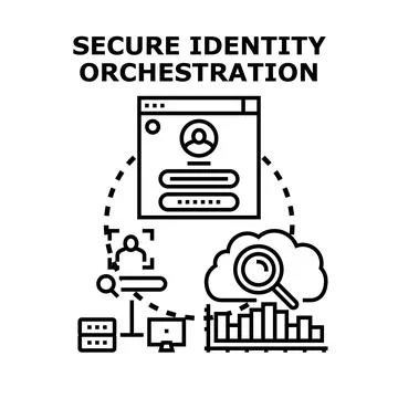 Secure identity orchestration concept vector illustration イラスト素材