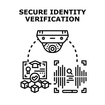 Secure identity verification concept with digital processing Stock Illustration