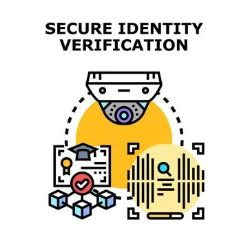 Secure identity verification concept with digital processing Stock Illustration