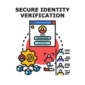 Secure identity verification process using digital data and authentication Stock Illustration