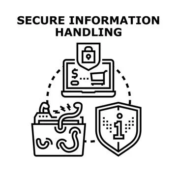 Secure information handling and digital data protection concept Stock Illustration