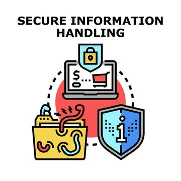 Secure information handling and digital data protection concept Stock Illustration