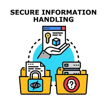 Secure information handling managing data privacy protection Stock Illustration