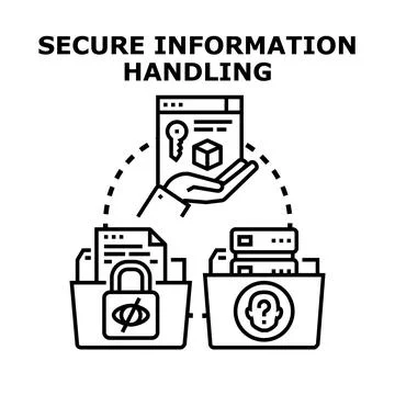Secure information handling managing data privacy protection Stock Illustration