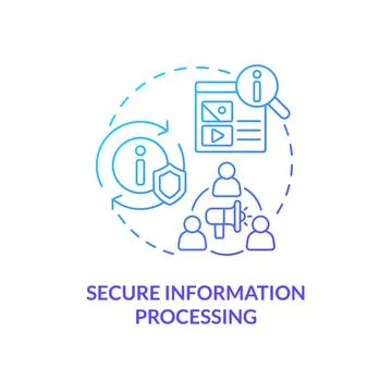 Secure information processing blue gradient concept icon Stock-Illustration