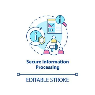 Secure information processing concept icon イラスト素材