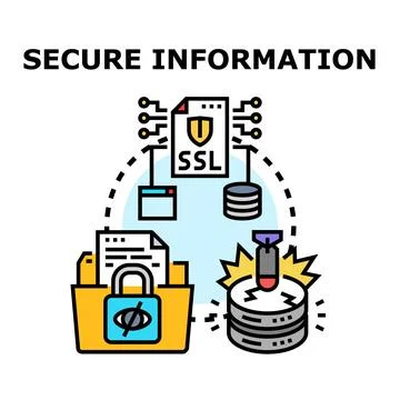 Secure information protecting data from cyber threats Stock Illustration