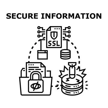 Secure information protecting data from cyber threats Stock Illustration