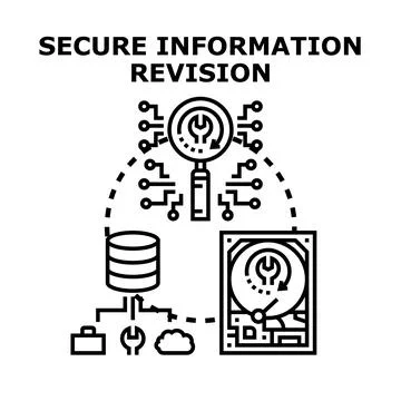 Secure information revision and data management concept Stock Illustration
