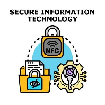 Secure information technology concept protecting digital data Stock Illustration
