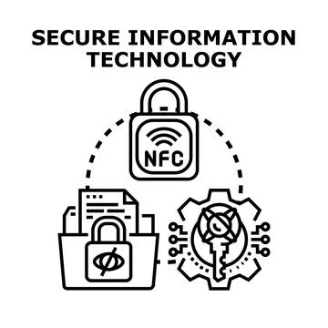 Secure information technology concept protecting digital data Stock Illustration