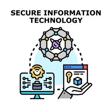 Secure information technology system protecting digital data イラスト素材