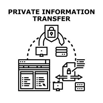 Secure information transfer managing data privacy concept Stockillustratie
