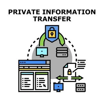 Secure information transfer managing data privacy concept Stock Illustration