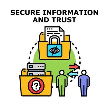 Secure information transmitting and trust concept Stock Illustration