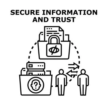 Secure information transmitting and trust concept Stock Illustration
