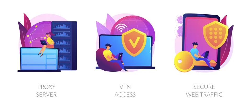 Secure internet access vector concept metaphors. 스톡 일러스트