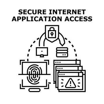 Secure internet application access concept illustration Stock Illustration