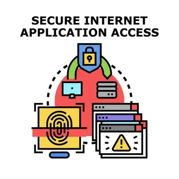 Secure internet application access concept illustration Stock Illustration