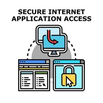 Secure internet application access connection concept Stock Illustration