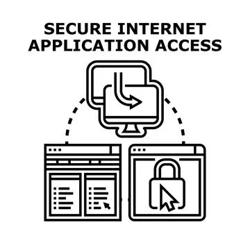 Secure internet application access connection concept Stock Illustration