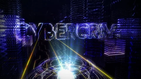 Secure internet connection data forming a digital hologram of words Cyber Crime Video stock 189301241