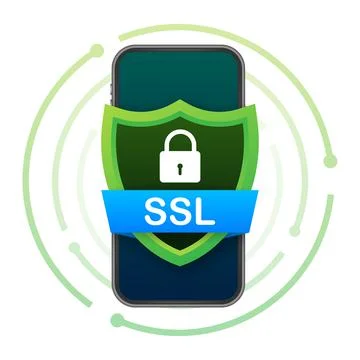 Secure internet connection SSL icon. SSL safe guard. Vector stock illustration 库存插图