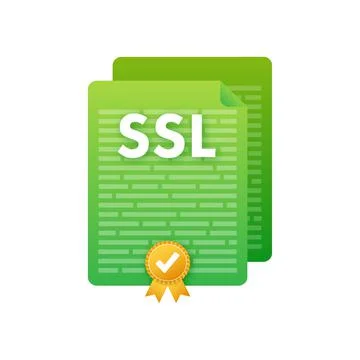 Secure internet connection SSL icon. SSL safe guard. Vector stock illustration Illustrazione stock