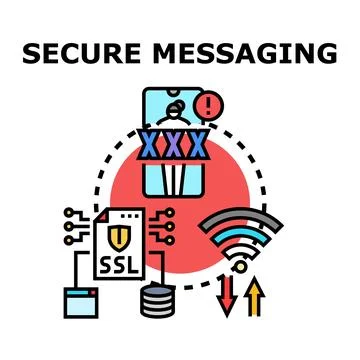 Secure internet messaging concept establishing data protection Stock Illustration