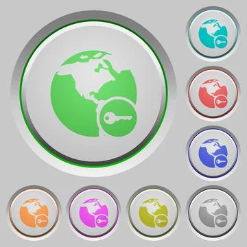 Secure internet surfing push buttons Stock Illustration