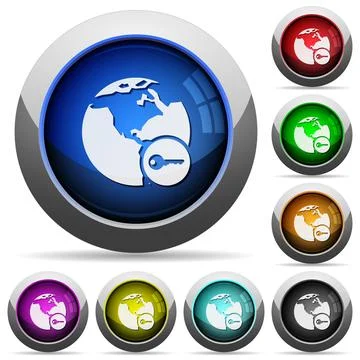 Secure internet surfing round glossy buttons Stock-Illustration