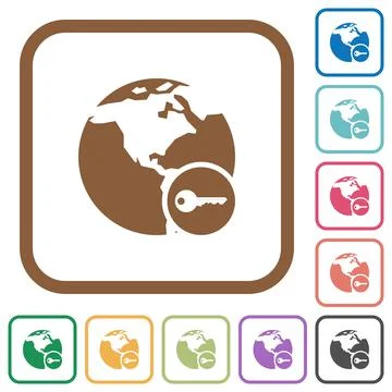 Secure internet surfing simple icons Stock Illustration