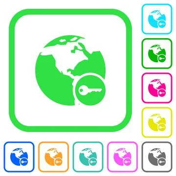 Secure internet surfing vivid colored flat icons Stock Illustration