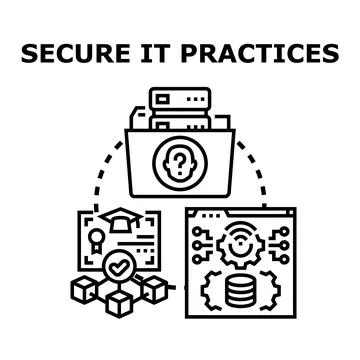 Secure it practices ensuring data privacy and protection Illustrazione stock