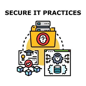 Secure it practices ensuring data privacy and protection Stock Illustration
