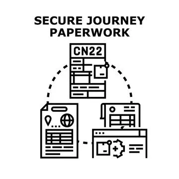 Secure journey paperwork concept for international logistics Stock Illustration