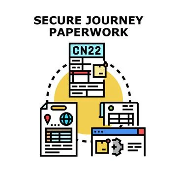 Secure journey paperwork concept for international logistics Stock Illustration