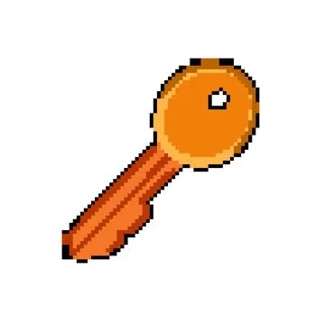 Secure key pixel art vector illustration Stock Illustration