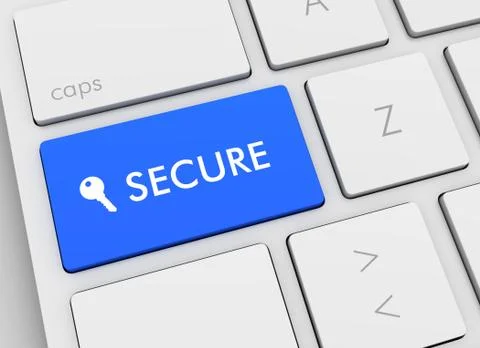 Secure keyboard concept  3d illustration Stock-Illustration