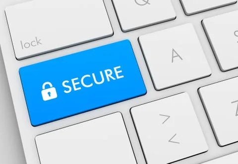 Secure keyboard concept  3d illustration Stock-Illustration