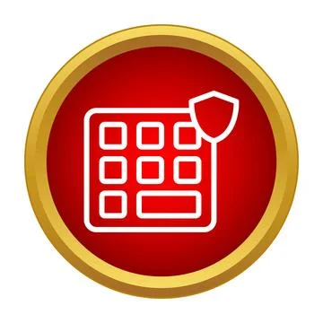Secure keypad login offering cybersecurity shield protection Stock Illustration
