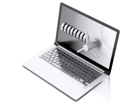 Secure laptop. data security concept. Stock Illustration